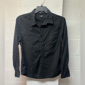 Carbon Black Shirt with White Accents. Large